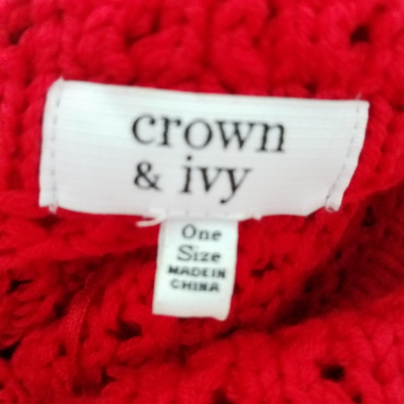 red open Knit cowl neck top sweater Crown & Ivy - Picture 3 of 15